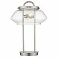 Homeroots 24 x 16.5 x 16.5 in. Garner 2-Light Satin Nickel Table Lamp 399150